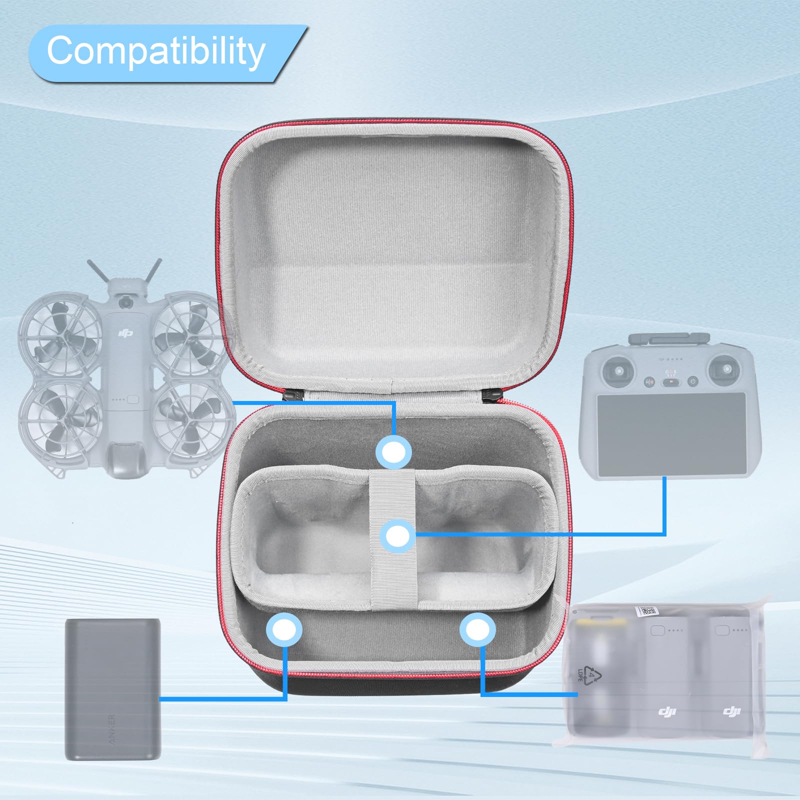Portable Case for DJI Neo 2 Fl - Drone Battery Bag ulasan dan harga
